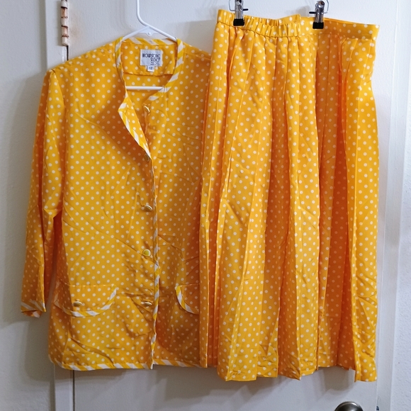 Yellow Polka Dot 2 Piece Dress Set - Picture 1 of 5